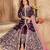 Purple art silk sequins work semi stitched size up to 42 salwar suits