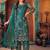 Green net sequins work semi stitched size up to 42 salwar suits