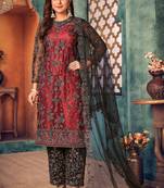 Black net sequins work semi stitched size up to 42 salwar suits