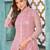 Pink net sequins work semi stitched size up to 42 salwar suits