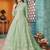 Green net sequins work semi stitched size up to 42 salwar suits