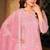 Pink net sequins work semi stitched size up to 42 salwar suits