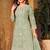 Green net sequins work semi stitched size up to 42 salwar suits