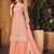 Peach net sequins work semi stitched size up to 42 salwar suits