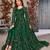 Green net sequins work semi stitched size up to 42 salwar suits