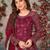 Maroon net sequins work semi stitched size up to 42 salwar suits