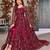 Maroon net sequins work semi stitched size up to 42 salwar suits