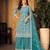 Blue net sequins work semi stitched size up to 42 salwar suits