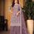 Mauve net sequins work semi stitched size up to 42 salwar suits