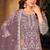 Mauve net sequins work semi stitched size up to 42 salwar suits