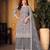 Grey net sequins work semi stitched size up to 42 salwar suits