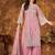 Pink net hand embroidery semi stitched size up to 42 salwar suits