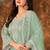 Green net hand embroidery semi stitched size up to 42 salwar suits