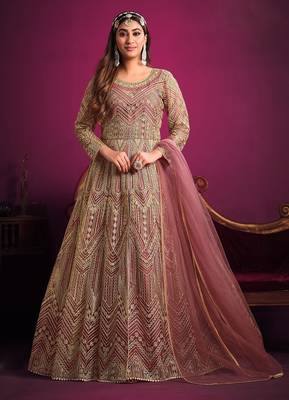 Rose net sequins work semi stitched size up to 42 salwar suits 1
