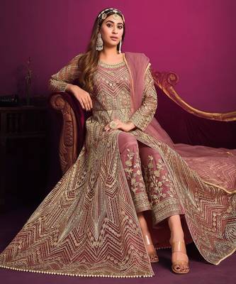 Rose net sequins work semi stitched size up to 42 salwar suits 2