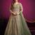 Green net sequins work semi stitched size up to 42 salwar suits