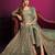 Green net sequins work semi stitched size up to 42 salwar suits