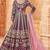 Purple art silk sequins work semi stitched size up to 42 salwar suits