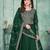 Green art silk hand embroidery semi stitched size up to 42 salwar suits