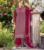 Pink art silk sequins work semi stitched size up to 42 salwar suits