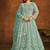 Turquoise net thread work semi stitched size up to 42 salwar suits