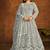 Grey net thread work semi stitched size up to 42 salwar suits