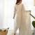 White chinnon silk kurti set with Sequence work pant and dupatta
