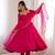 Rani Pink partywear anarkali dress with dupatta