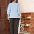 Yash gallery women's tow tone cotton top with key hole embroidery detailing neck design three fourth gathered sleeves