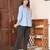 Yash gallery women's tow tone cotton top with key hole embroidery detailing neck design three fourth gathered sleeves