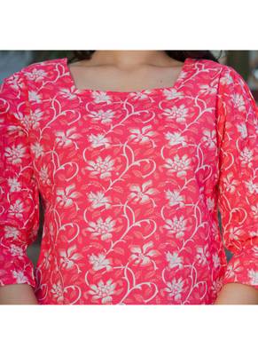 Yash gallery women's floral printed regular top (pink) 4