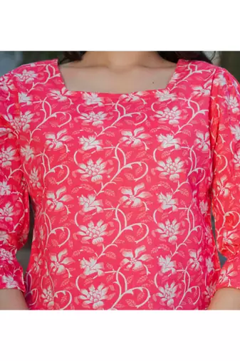 Yash gallery women's floral printed regular top (pink)