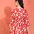 Yash gallery women's cotton floral printed 3/4th sleeve v-neck mid thigh length lace work peplum style short kurti