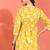 Yash gallery women's cotton floral printed 3/4th sleeve v-neck mid thigh length lace work peplum style short kurti