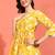 Yash gallery women's cotton floral printed 3/4th sleeve v-neck mid thigh length lace work peplum style short kurti