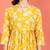 Yash gallery women's cotton floral printed 3/4th sleeve v-neck mid thigh length lace work peplum style short kurti