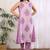 Yash gallery women's cotton floral print a-line kurta with pant and duptta (lavender)