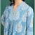Yash gallery women's cotton buta print a-line kurta paired with elastic bottom and duptta (blue)