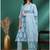 Yash gallery women's cotton buta print a-line kurta paired with elastic bottom and duptta (blue)