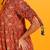  women's cotton floral print waist length drawstring sleeve mandarin collar short kurti (orange)