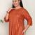  women's rayon staple plus size zig-zag print a-line short kurti (orange)