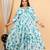  women's cotton floral printed 3/4th sleeve v-neck embroidered work anarkali kurta with dupatta