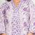  women's cotton calf length 3/4th sleeve v-neck floral printed anarkali kurta with printed pant & dupatta