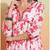  women's cotton floral printed 3/4th sleeve v-neck embroidered work anarkali kurta with dupatta