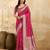 Pink jaquard silk woven zari work traditional saree with unstitch blouse