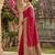 Pink jaquard silk woven zari work traditional saree with unstitch blouse
