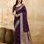 Purple jaquard silk woven zari work traditional saree with unstitch blouse