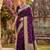 Purple jaquard silk woven zari work traditional saree with unstitch blouse