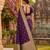 Purple jaquard silk woven zari work traditional saree with unstitch blouse