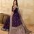 Purple jaquard silk woven zari work traditional saree with unstitch blouse